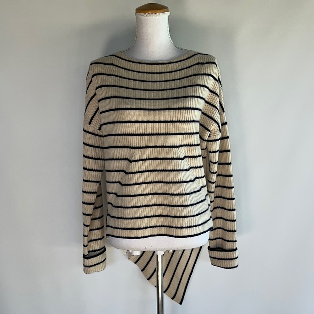 Brochu Walker Striped Asymmetrical Cashmere Blend Pullover - sz S